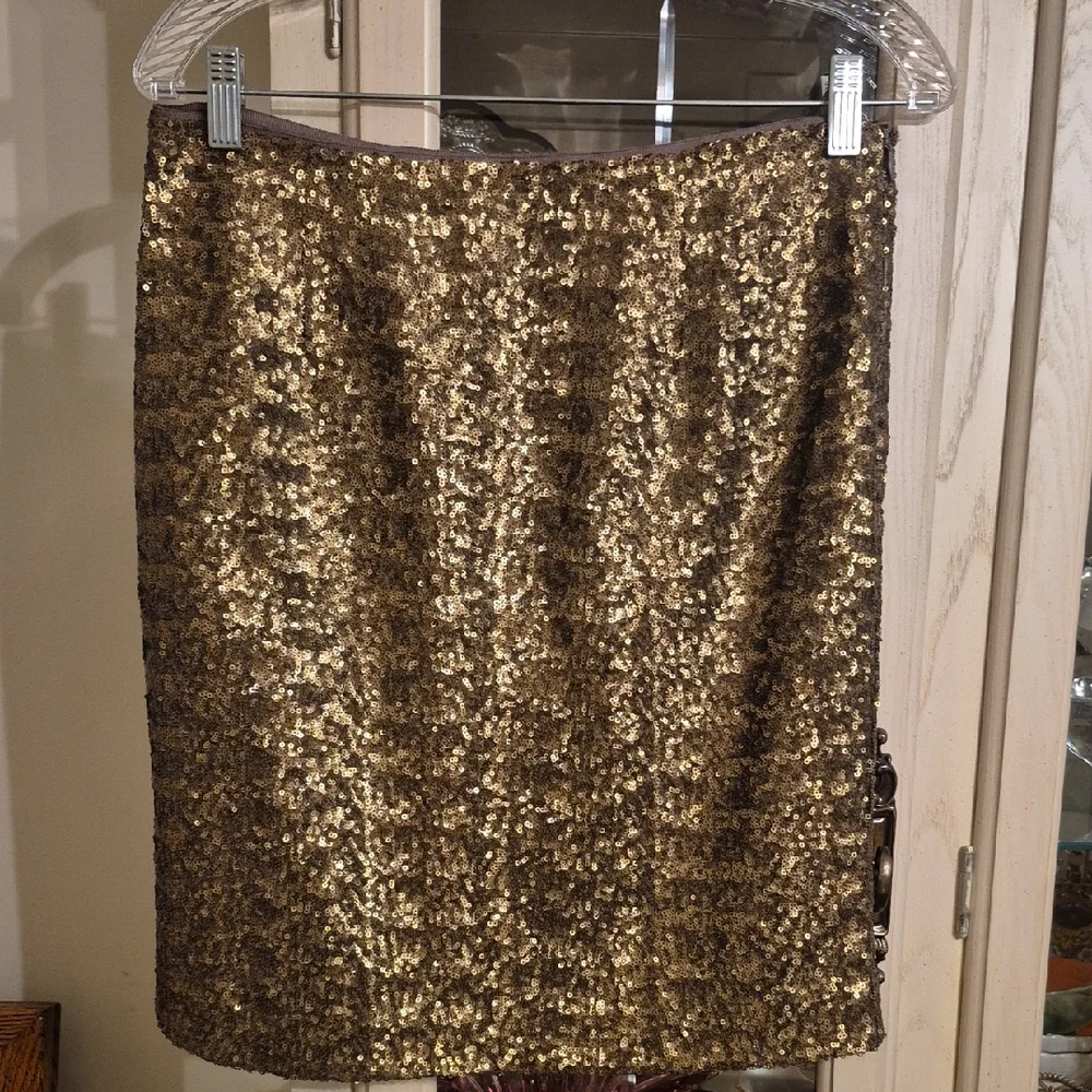 Banana Republic Gold Sequin Pencil Skirt - Picture 1 of 6